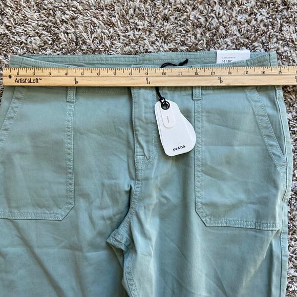 Prana Sancho Boyfriend Pant Sz 10 Saltwater Relaxed Fit Mid Rise Stretch Organic - Picture 8 of 12